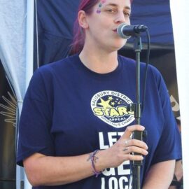 Becs singing at charity gig Festibull, August 2016