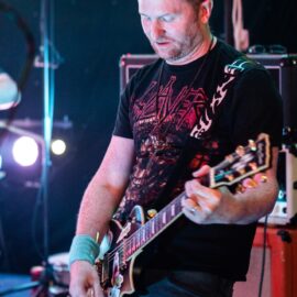 Rob laying down some chunky riffs