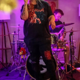 Becs belting out some superb rock numbers at Brown Street, Salisbury