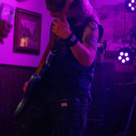 Nick rocking out on the bass at The Duck Inn, Laverstock